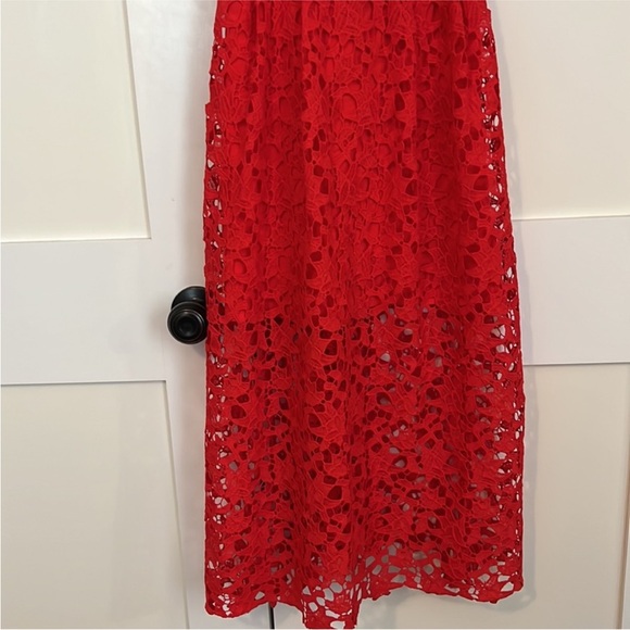 Astr the label red lace a-line midi dress - Picture 2 of 5